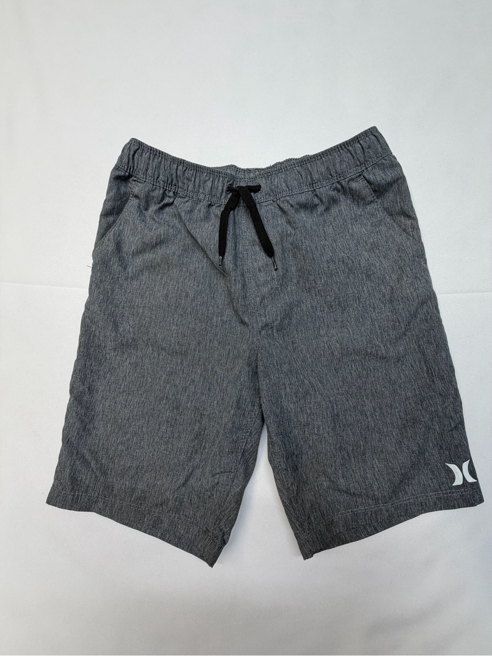 Hurley Boy’s Charcoal Heather Elastic Waist Hybrid Shorts - Medium 10/12 Year